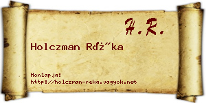 Holczman Réka névjegykártya